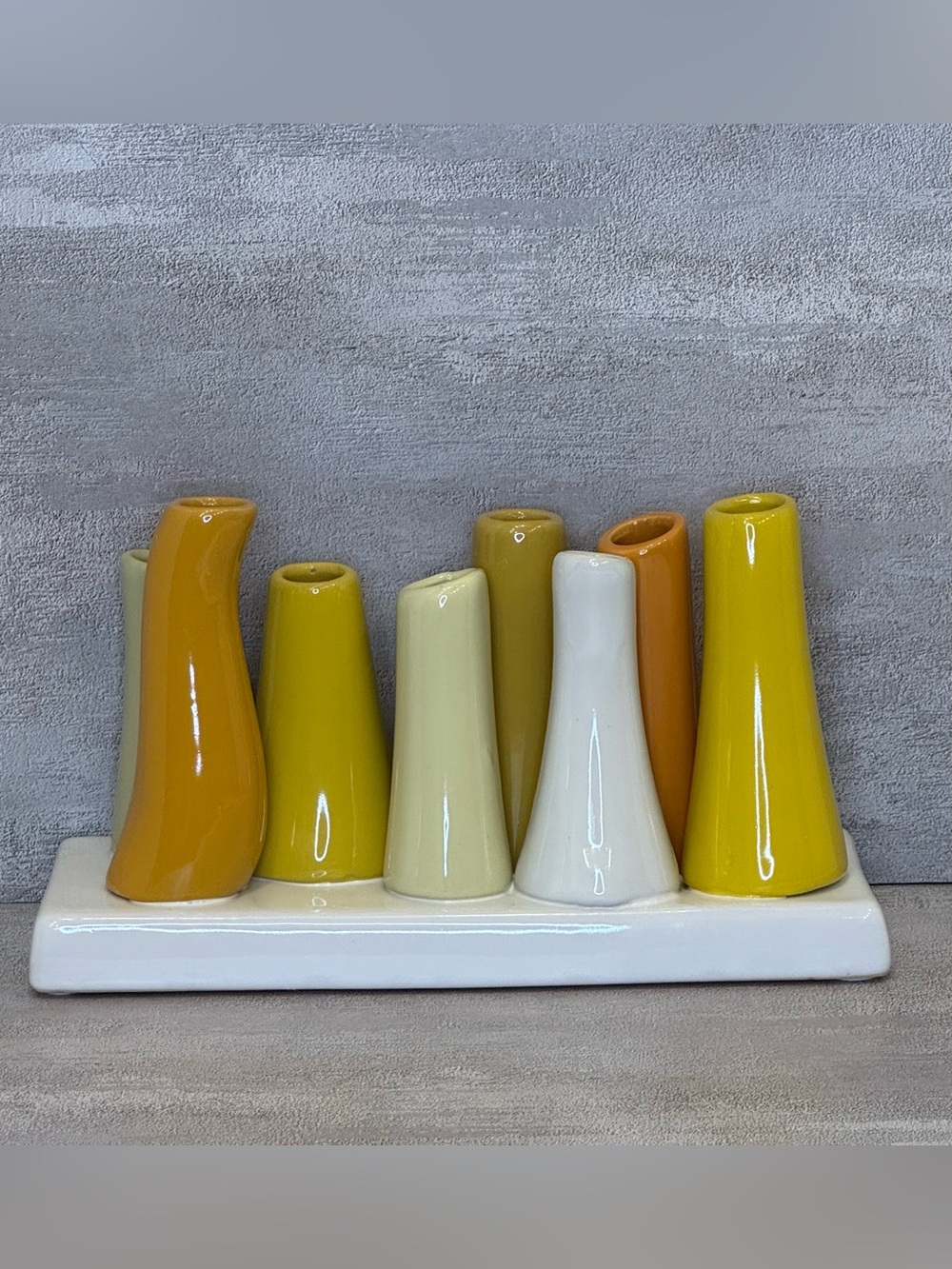 Chive Pooley 2 Ceramic Flower Vase. Bud Tubes in a Multi-color arrangement. - Picture 2 of 5